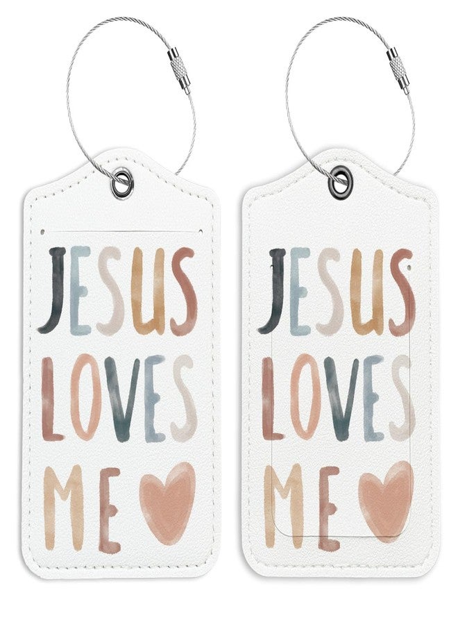 LARTSFRO Jesus Loves Me Luggage Tags for Suitcases, Luggage Tags for Suitcases Women, Scripture Luggage Tag, Luggage Tags Cute, Back to School, Trendy Girly 2 Pack Travel Luggage Tags - Image 1